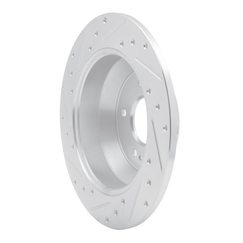 Kia Sorento Brake Rotor (1) - Rear Right - R1 Concepts - Drilled & Slotted - Silver - `15-`20